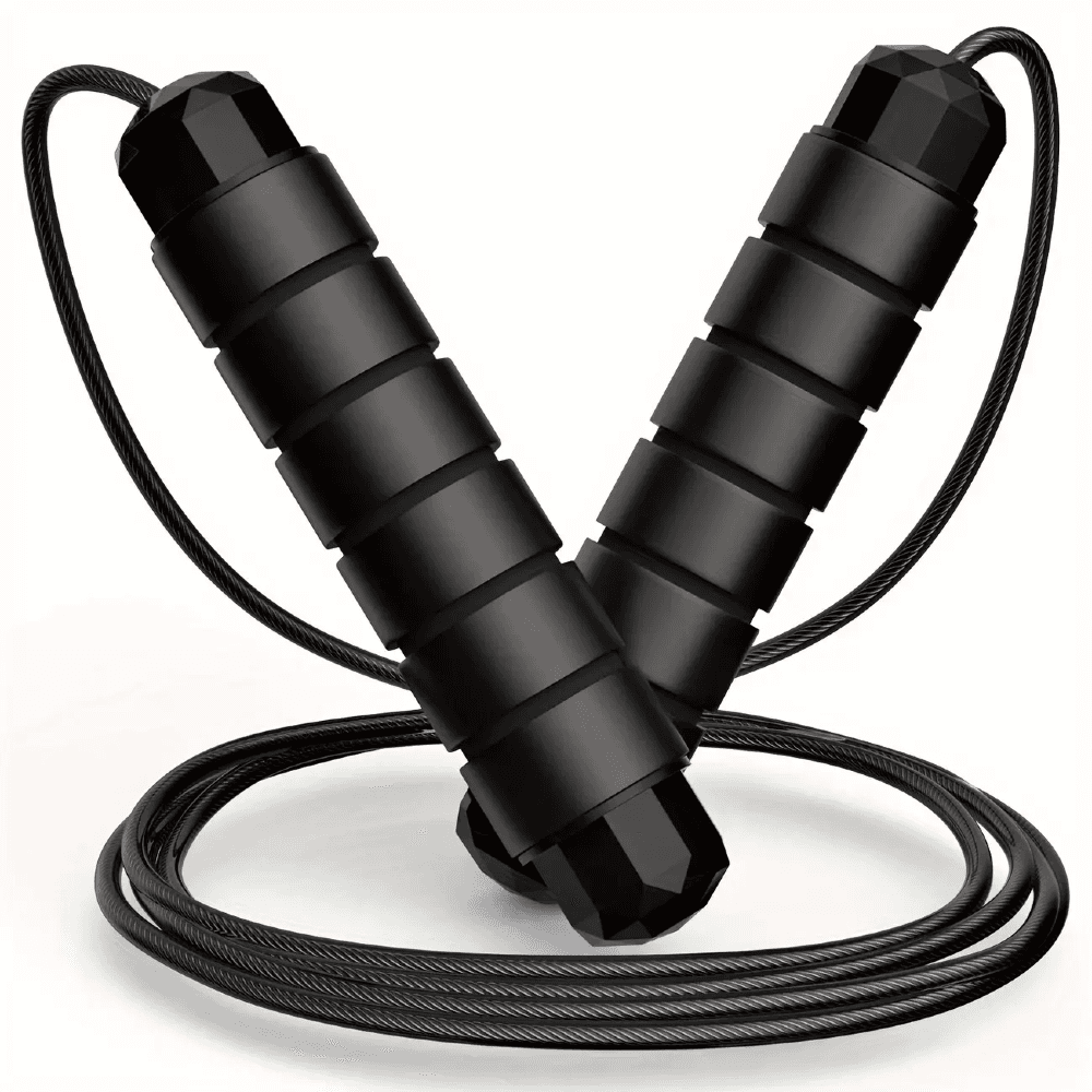 Premium skipping rope with braided steel cable